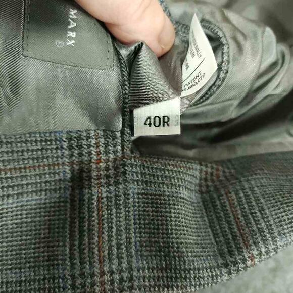 Hart Schaffner Marx Blazer Sport Coat Mens 40R Vtg Classic Fit Wool Glen Plaid - Picture 6 of 10